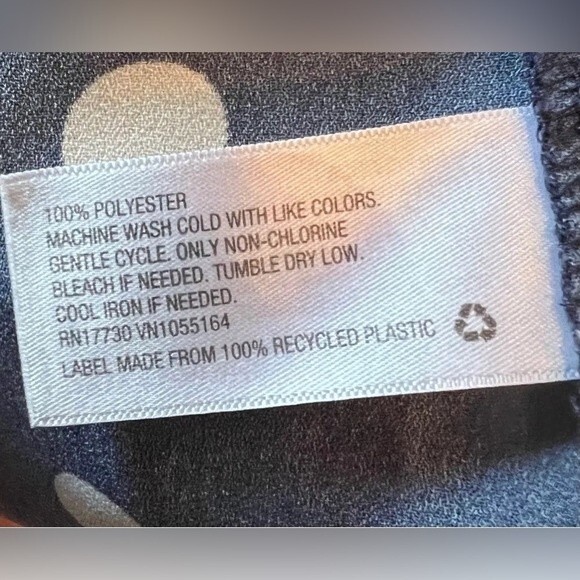 Navy and white polka dot belted dress size XS NWOT - Picture 5 of 5